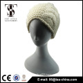 Beige & Black color elegant winter hat woman